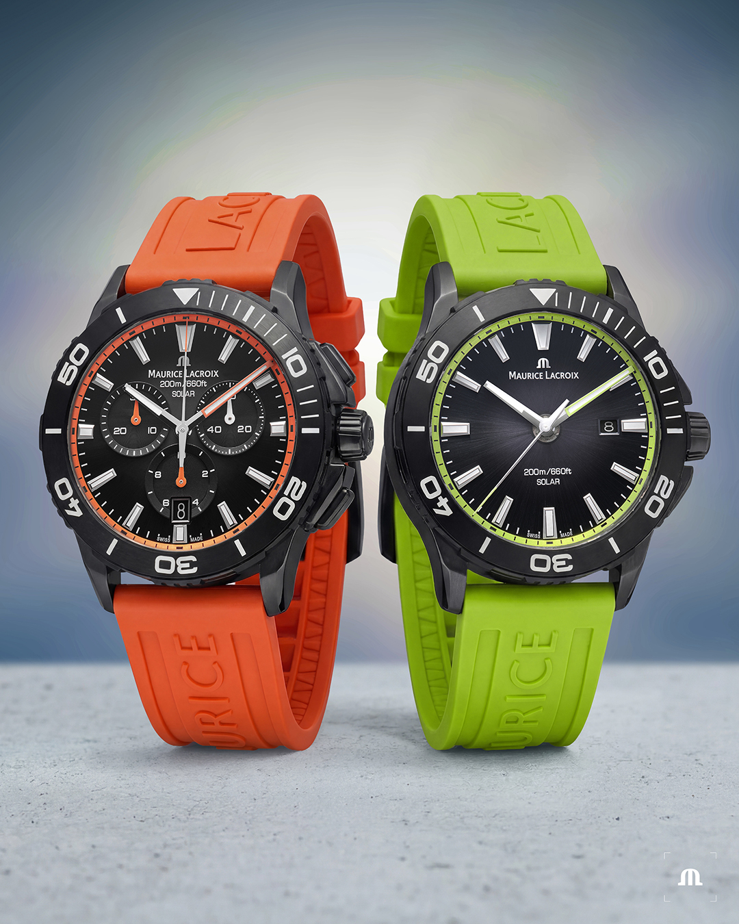 Maurice Lacroix Pontos S Solar Limited Editions, orange chronograph and fluorescent green