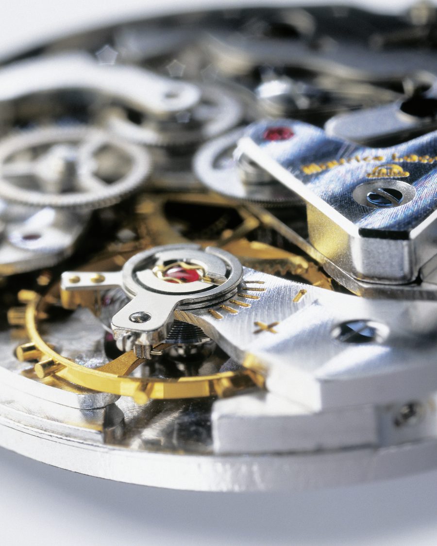 A Maurice Lacroix chronograph movement in close view